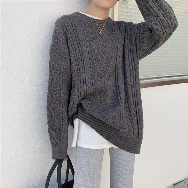 

women's sweaters women knitted fashion white pullovers ladies winter loose mid-length sweater korean college style female, White;black