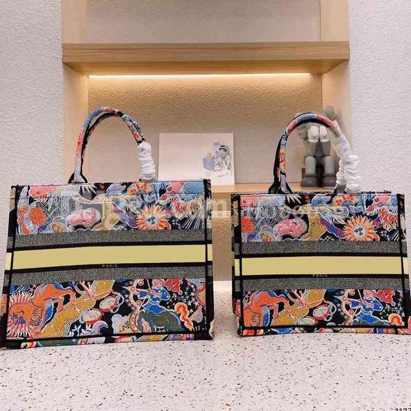 

3awomens designer 2022 totes fashion tote woman bag canvas screen print luxury black letter handbags design shoulder bags lady cow, Red;black