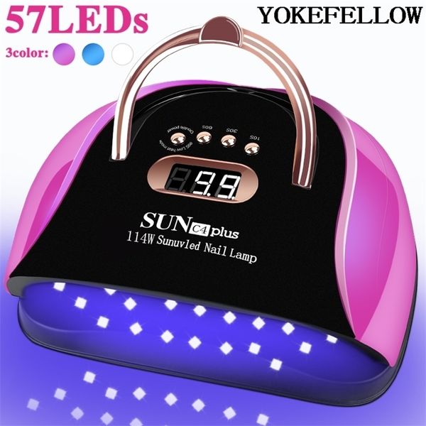 est 57LEDs Lampada per asciugatrice in gel acrilico UV LED con sensore intelligente Modalità a calore ridotto Rosa Nail Art Salon Manicure Machine 220607