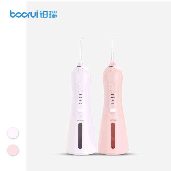 

teeth cleaner portable usb rechargeable flosser 360Â° rotating nozzles 300ml water tank ipx7 waterproof br-yb8113 220518