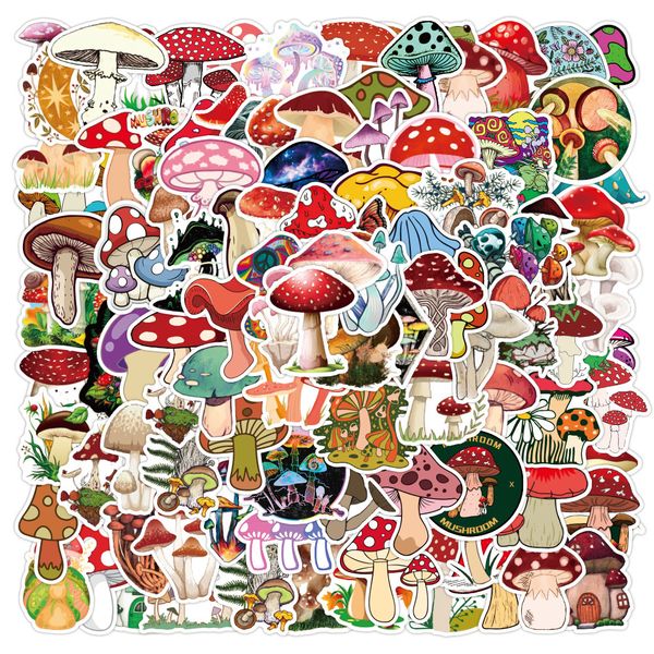 

waterproof 10/30/50/100pcs cute mushroom plant graffiti stickers cartoon decals lapguitar phone scrapbook waterproof sticker kids toy car st