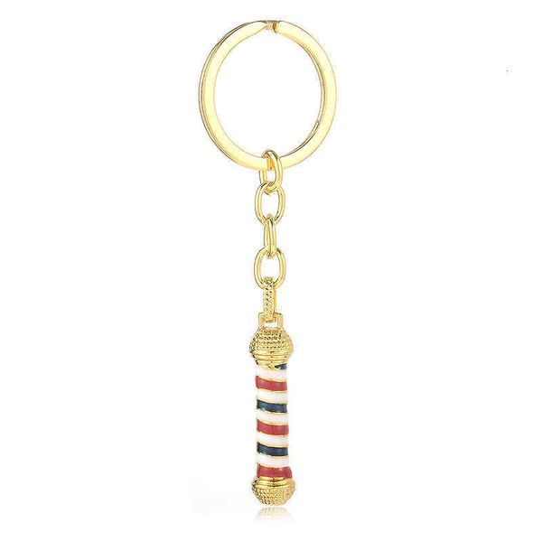 

popular diamond jewelry barbershop turn light key chain, Slivery;golden