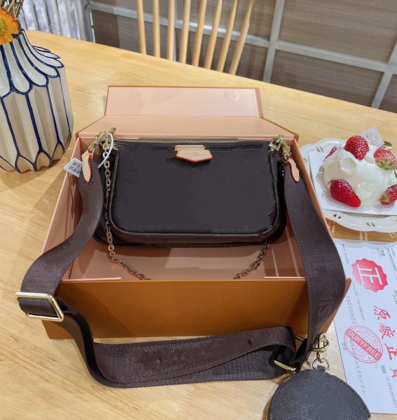 

3-piece set fashion classic handbags classical leather bags women tote shoulder genuine leather crossbody bag with gift box