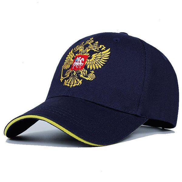 Neutrale Baumwoll-Outdoor-Baseballkappe, Russland-Abzeichen, Stickerei, Snapback, modische Sportmütze für Männer und Frauen mit Patriot-Knochen