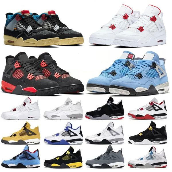 

2022 high mens women basketball shoes 4s jumpman 4 red thunder wild things university blue black cat fire motorsports sail metallic purple t