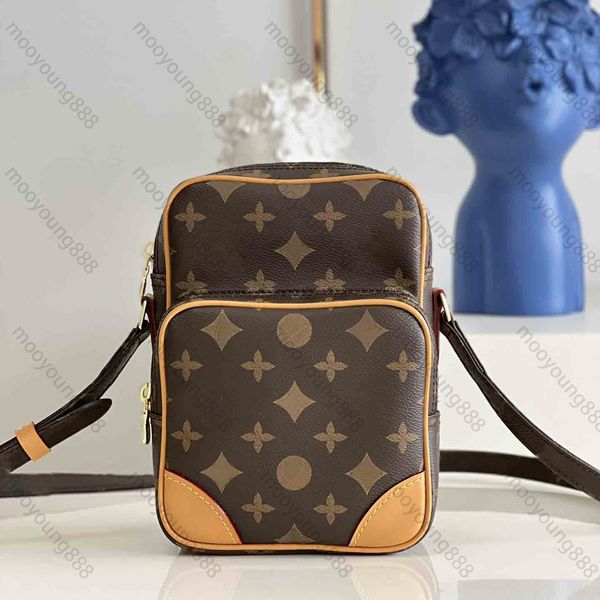 10a L Bag Top Tier Designers de luxo de 2 camadas Saco de câmera vintage Smão feminina pequena tela de tela com zíper acolchoado bolsa de bolsa de moeda de moeda