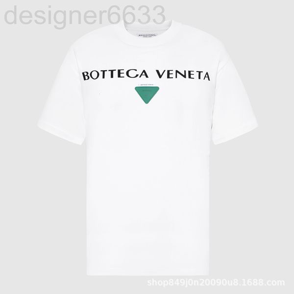 

women's t-shirt designer bv spring and summer 3d letter suede embossed short sleeve regular round neck men's same versatile ys7n, White