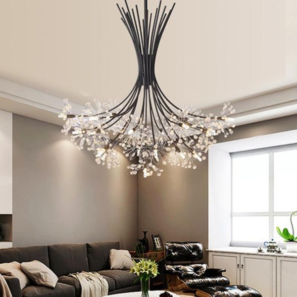 Lâmpadas pendentes modernas Snowflower penduradas Luz da sala de jantar vintage Art Deco Crystal Lamp Home Indoorcenting