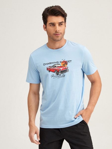 

men car and letter graphic tee p1ey#, White;black