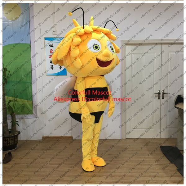 Mascote boneca traje personagem maya abelha mascote traje adulto personagem de desenho animado roupa terno halloween carnaval partido adereços
