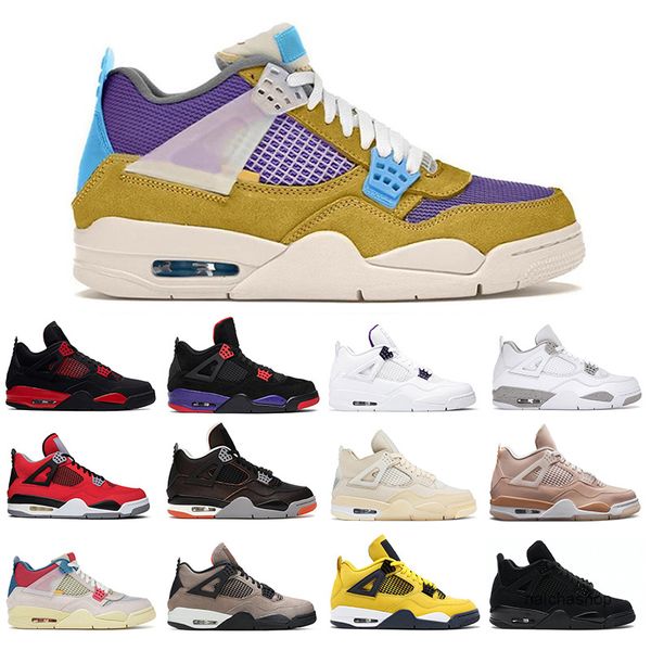 

jumpman 2021 4 4s basketball shoes desert moss guava ice cactus jack white oreo sport sneakers mens trainer, Black