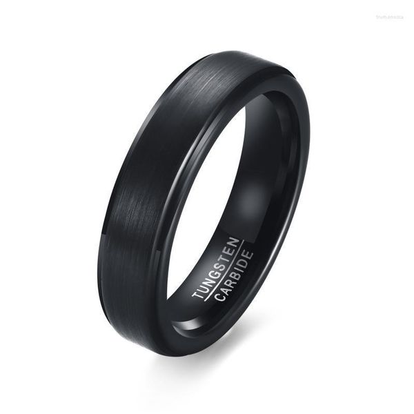 Gliederkette Schwarz Gold Farbe Wolfram Ring Männer Hartmetall Verlobungsringe Schmuck Matt gebürstet Hochzeit Anillos Band USA Größe 6 bis 12 Trum22