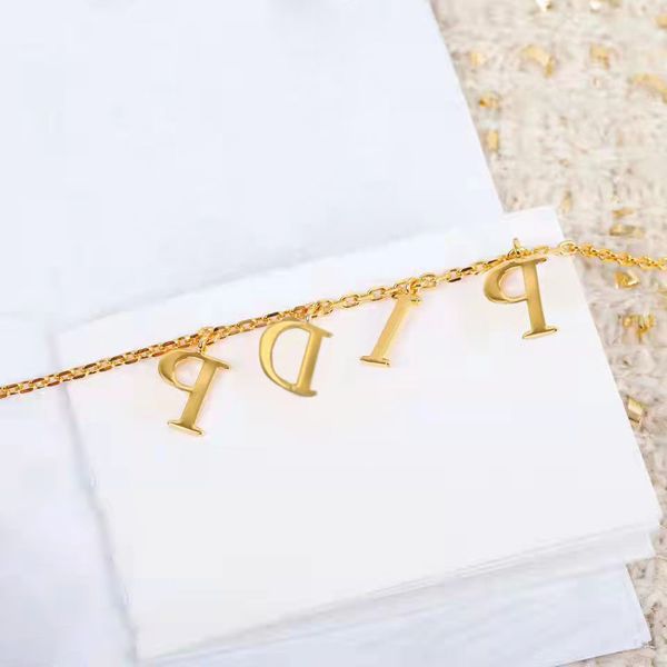 

designer pendant necklaces jewelry letter bracelets long gold chain necklace fashion bracelet for mens and women party lovers valentine&#039, Silver