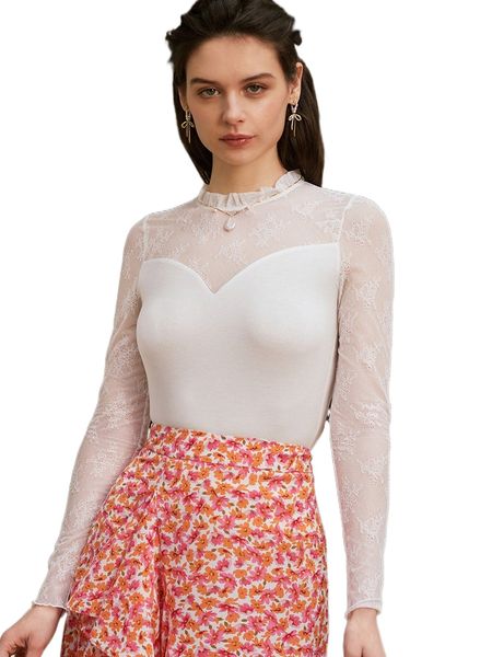 

keyhole back floral lace embroidery n2va#, White