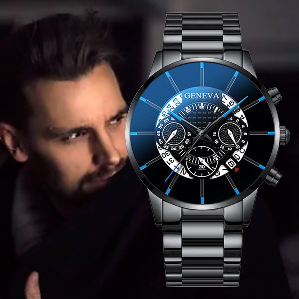 

luxury men's watches stainless steel band fashion 20 colors design geneva quartz watch for man calendar male clock, Slivery;brown
