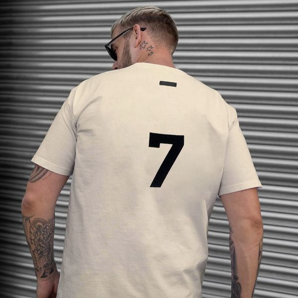 

2022 ins tide brand the seventh season men's t-shirts number 7 short-sleeved american fashion high street men and women loose t shirt s, White;black