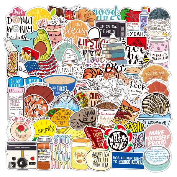 

100pcs lot plant food fruit cartoon lapsticker aesthetics for diy baby scrapbooking diy luggage phone pencil case notebook guitar decals kid