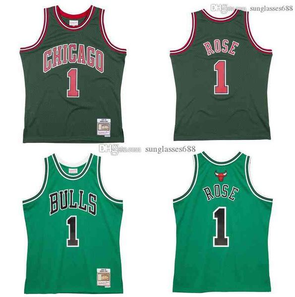 

stitched derrick rose jersey s-6xl mitchell & ness 2008-09 mesh hardwoods classics retro basketball jerseys men women youth, Black