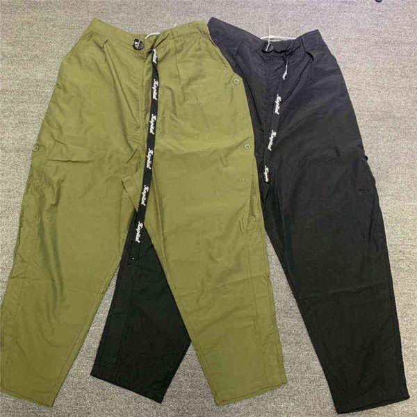 

kapital kountry fashion pants men multi-pocket drawstring sweatpants track women trousers mens clothing t220803, Black