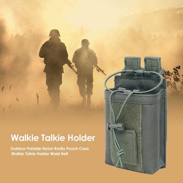 Bolsas ao ar livre Nylon potável 1000D Bolsa de rádio Caso walkie talkie titular cintura saco de cintura saco de acampamento elementos portáteis