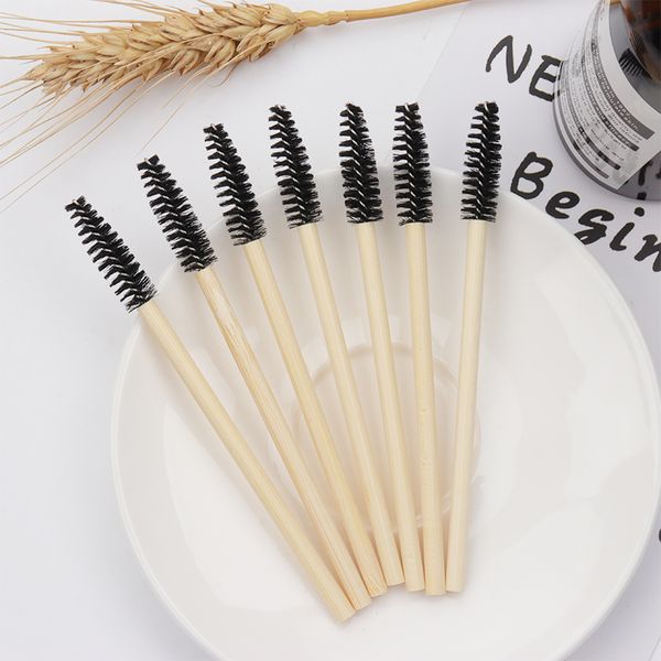 

50pcs bamboo handle eyelash brush makeup eyelash extension disposable eyebrow mascara applicator tool 220722