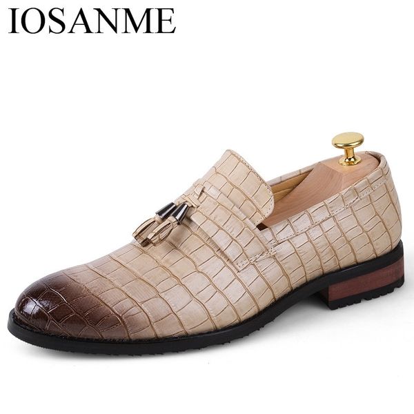 

snake skin men leather shoes italian luxury elegant male dress tassel formal footwear designer oxford shoes for men moccasins 210312, Black