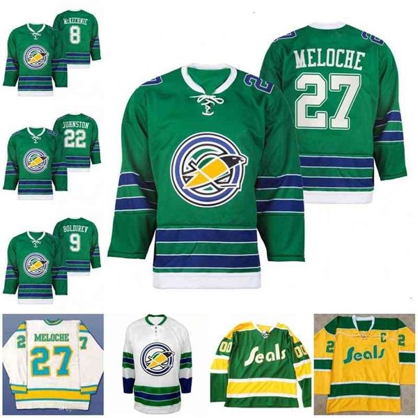 CEOCUSTOM NCAA GOLDEN SEALS Vintage College Hockey Jersey 27 Gilles Meloche 9 Ivan Boldirev 22 Joey Johnston 10 Ted Hampson 8 Walt McKechnie