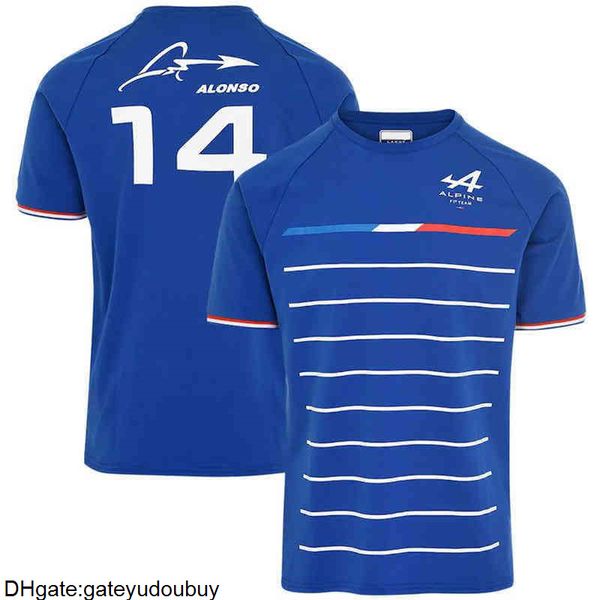 

f1 t shirts competition audience t-shirt season motorsport alpine team alonso 14 racing car fan jersey line short sleeve shirt clothing work, White;black