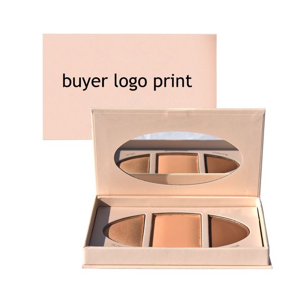 bronzers highlighters palette 3 tonalità total pressed powder customzied new arrive waterproof lunga durata sul viso