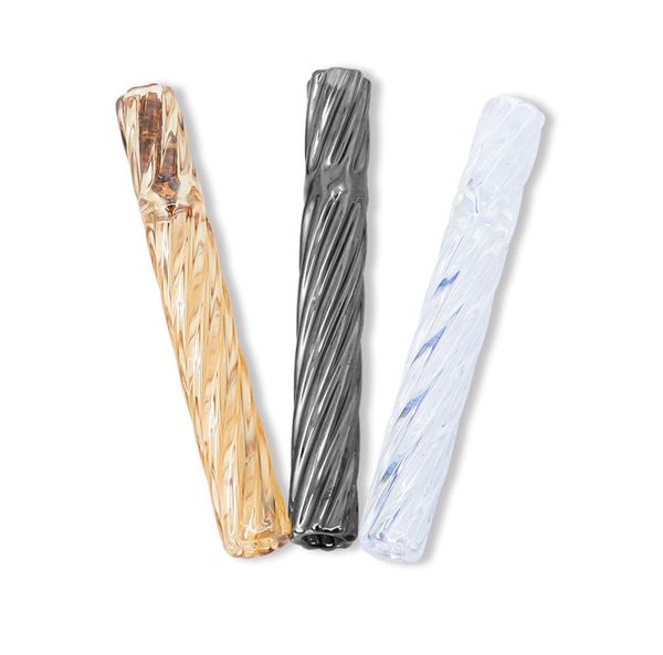 Narghilè 4.09 pollici Placcatura Colore Spessa One Hitter Bat Tubi di vetro Supporto per narghilè Steamroller Mano Filtri per tubi per tabacco Bruciatore di olio per erbe secche Dab Rigs