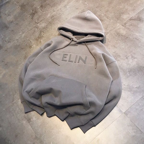 

autumn winter new designers men's women hoodies sweatshirts couple simple steel printed letters casual loose hooded fleece sweater, Black