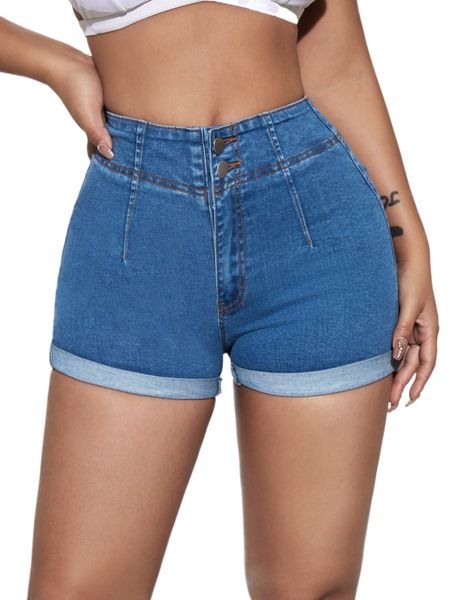 

sxy washed roll up hem denim shorts u8xe#, White;black
