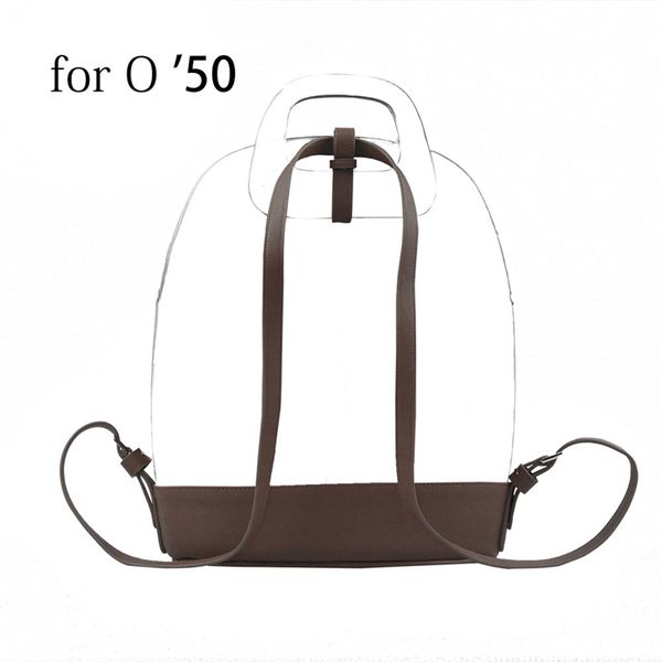 

new slim soft pu leather buckle strap bottom backpack belt for obag 50 o bag 50 210302, Black