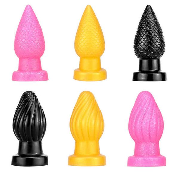Nxy Anal Toys Pine Cones Plug 2022 Soft Huge Sex für Frauen Männer Prostata Massage Big Butt Expansion Training Shop 220505