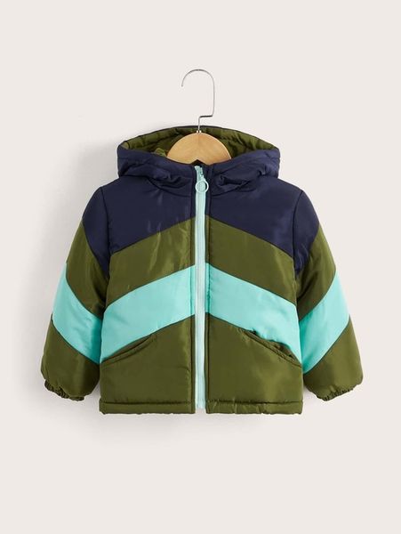 

toddler boys chevron print zip up winter coat she, Blue;gray