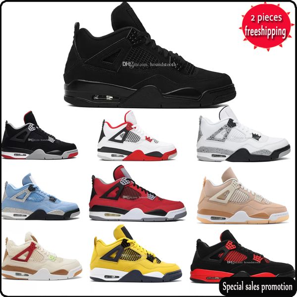 

4 basketball shoes for men women 4s military black cat sail red thunder white oreo cactus jack dark blue mocha university grey fog mens