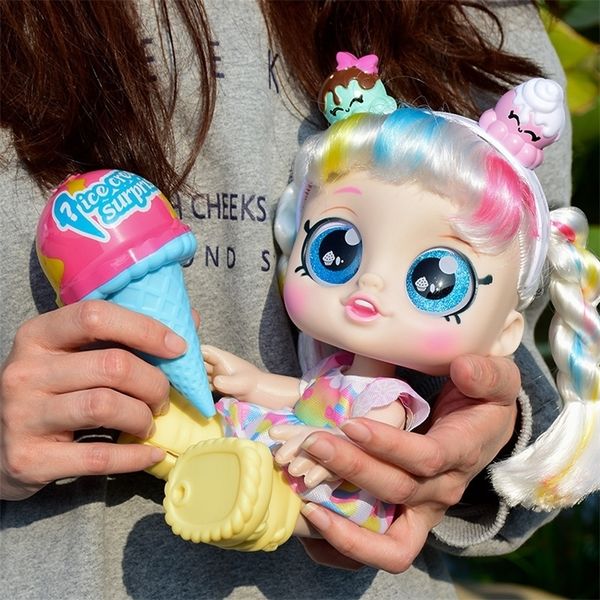 LOLED Original Kindi A Doll Doll Toy Figura Modelo de sorvete pode cantar para crianças Marshmallow Girl Birthday Surprise Gift 220707