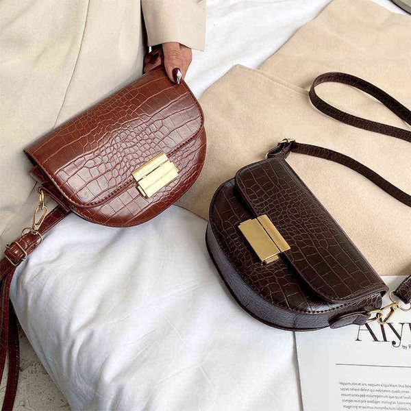 

2022 new fashion all-match ladies mini handbag msenger bag texture shoulder saddle small women's