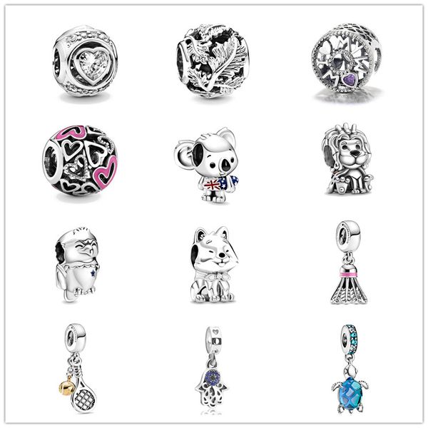 Novo popular 925 Sterling Silver European Turtle Koala Diy Fazendo jóias Round Love Ghost Sie