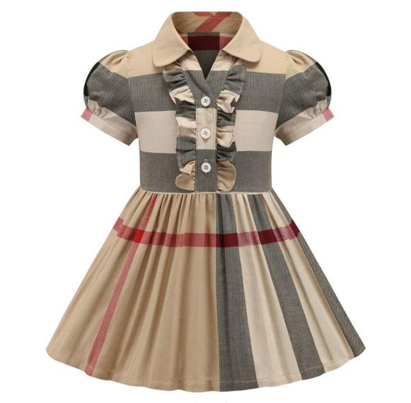 

summer baby girls princess dresses kids sleeveless vest dress cotton children plaid skirts girl skirt 1-7 years, Red;yellow
