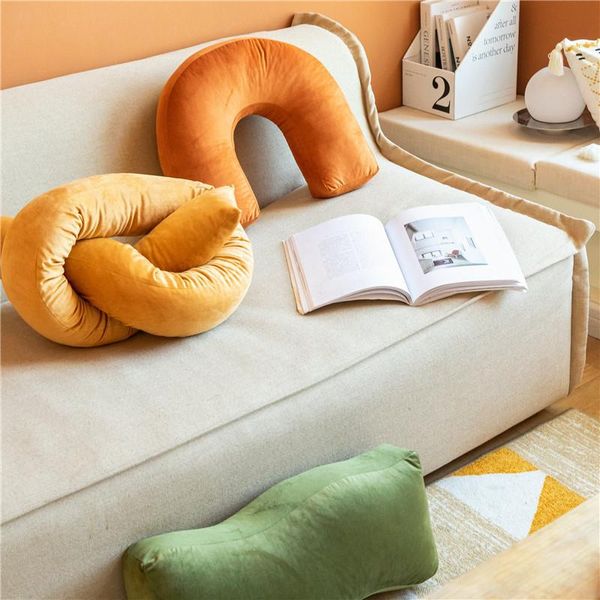 Kissen/Dekokissen Modernes Dekokissen Samt U-förmige Wurfkissen Wave Twist Schlafzimmer Wohnzimmer Sofakissen Home DecorCus