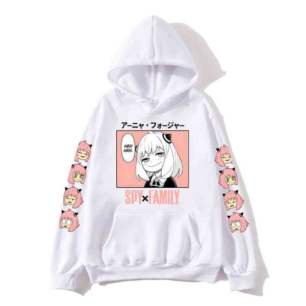 

anya anime spy x family hoodies kawaii cartoon mens/womensweatshirt harajuku couple hoodie plus fashion streetwear, Black