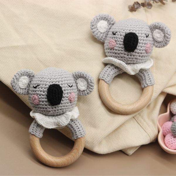 

bibs and burp cloths baby rattles diy crochet cartoon koala doll hand bell carved wooden ring teething toys newborn molar teether educationa