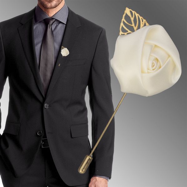 Groom Ties Flower Boutonniere Gold lega Bridal Wedding Decor de Mariage Corsage Spettaio Fiore