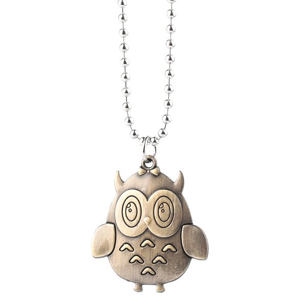 

retro design stainless steel necklaces & pendants owl animal ball chain jewel punk hip hop men's and women's jewelry, Silver