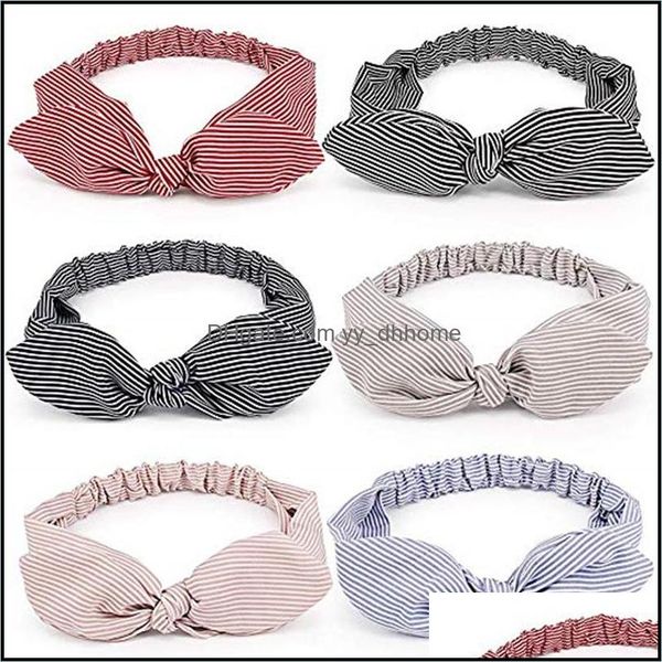 

headbands hair jewelry rabbit ear headband for women striped elastic hairbands turban stretch head bands hairband headwear bows accessories, Silver