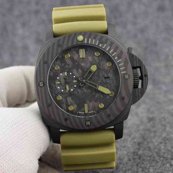 

luxury classic series pam00961 automatic movement 47mm men watch carbotech counterclockwise rotating bezel case diving mens watches, Slivery;brown