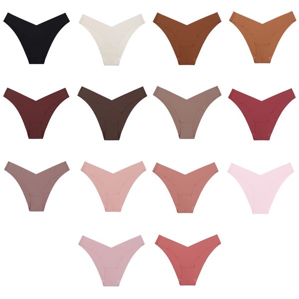 

women seamless underpants briefs solid color underwear panties gift for love girlfriend high quality, Black;white