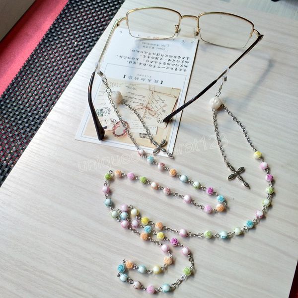 

glasses chains vintage cross pendant rose acrylic long sunglasses hanging fashion jewelry