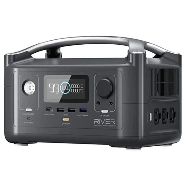 

ecoflow river 288wh batteries portable power station 3x600w peak 1200w ac outlets and led flashlight fast charging